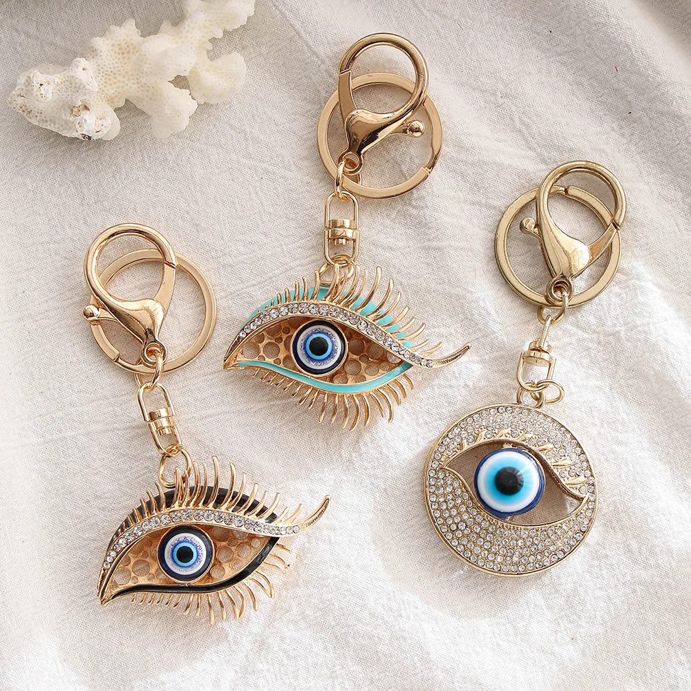 

Creative Blue Devil's Eye Keychain Decorative Key Rings Pendant Jewelry Handbags Charm for Women Christmas Gift Accessories