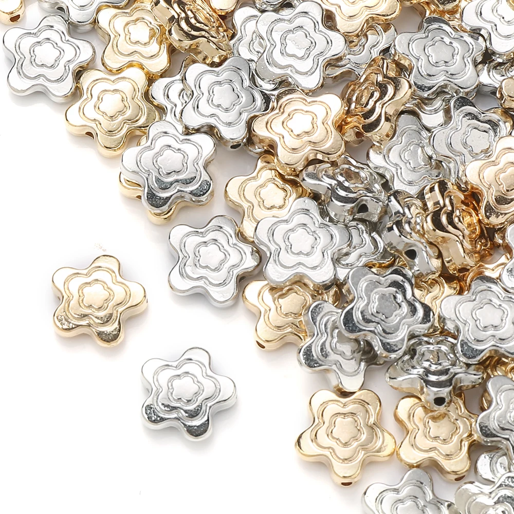 30 Stück 12mm Blumenförmige Spiral-Muster CCB Kunststoff-Abstandhalterperlen DIY Armband Halskette Zubehör für Schmuckherstellung – Detail 3