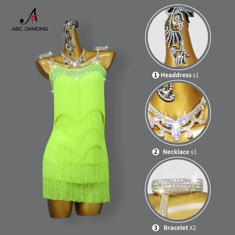 New Latin Dance Costume Women Stage Party Dress Practice Wear Skirt Cocktail Prom Clothes Line Suit Girls Samba Sport Customized