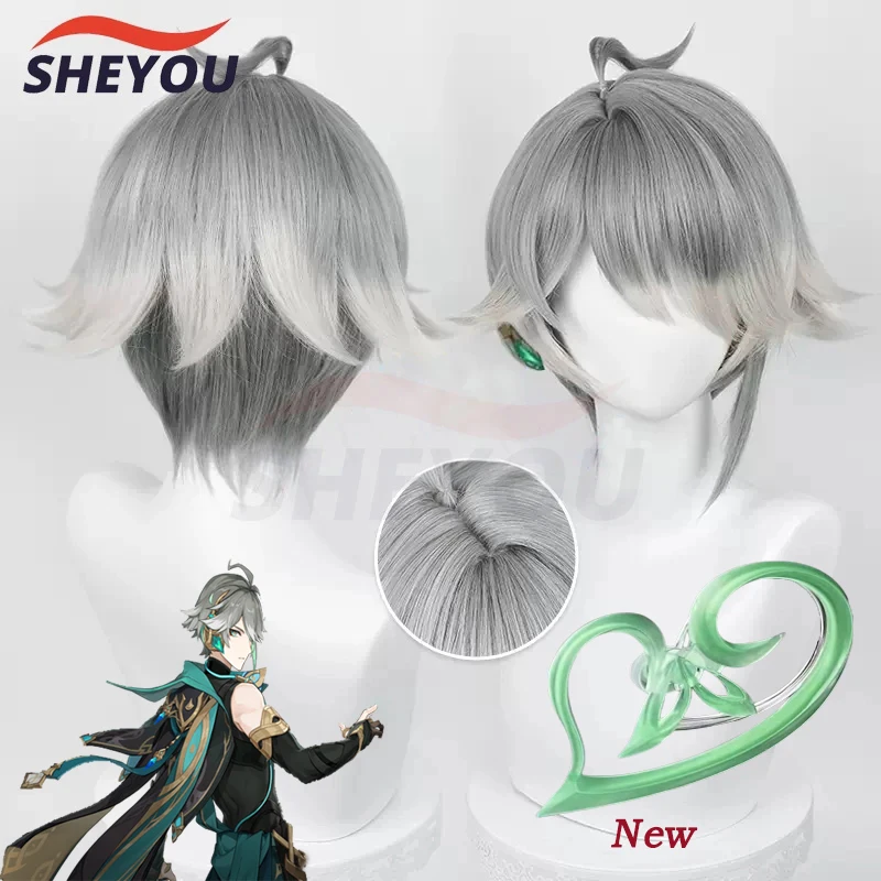 

Game Impact Sumeru Al Haitham Cosplay Wig 30cm Short Gradient Heat Resistant Synthetic Hair Wigs + Free Wig Cap