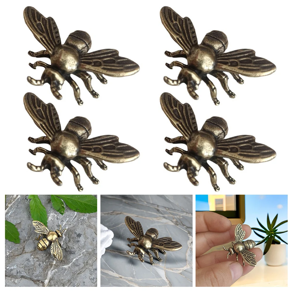 

Solid Brass Insect Honeybee Figurines Miniatures Tea-Pet Funny-Beetle Crafts Collection Desktop Small Ornaments Home Decorations