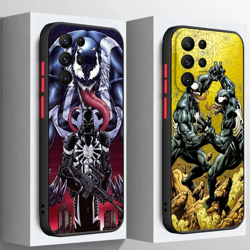 

Marvel Venom Spider-Man Cool Frosted Translucent For Samsung Galaxy S24 S23 S22 S21 S20 FE S10 S9 S8 Plus Ultra Pro 5G Soft