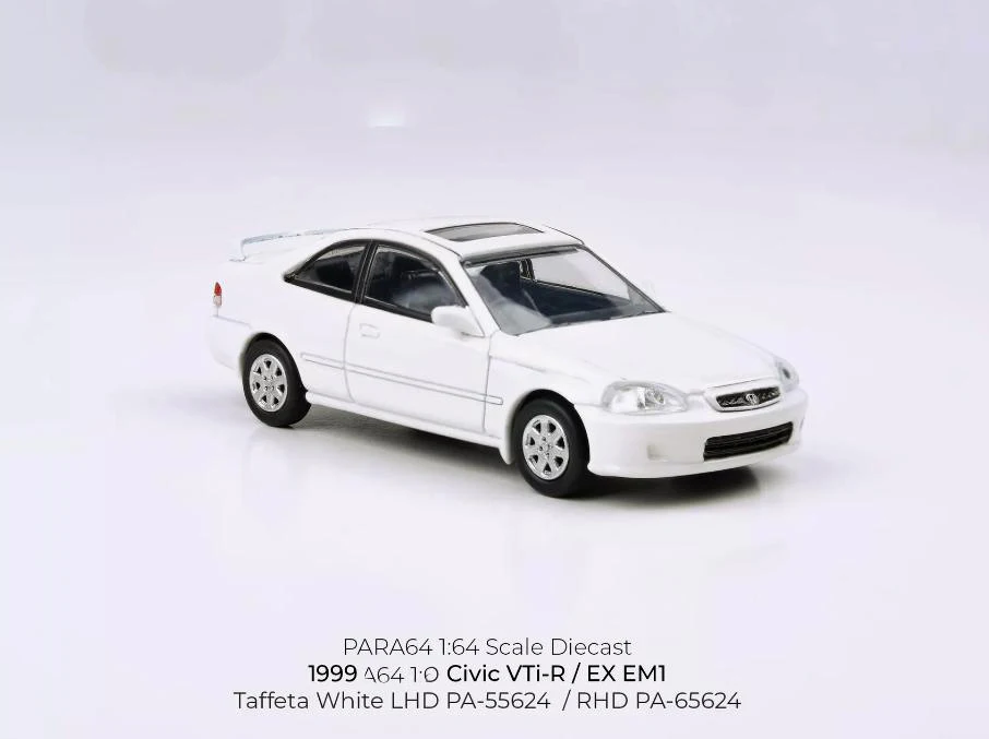 New 1/64 Scale 1999 Civic EM1 By Para6464 Diecast Alloy Toy Cars Simulation Model For Collection gift