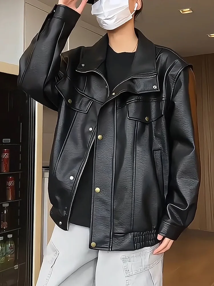 

American Sle Leather Jaet Men's Spring Autumn New High Faion Trend Brand Youthful Motorcycle Jaet Windproof