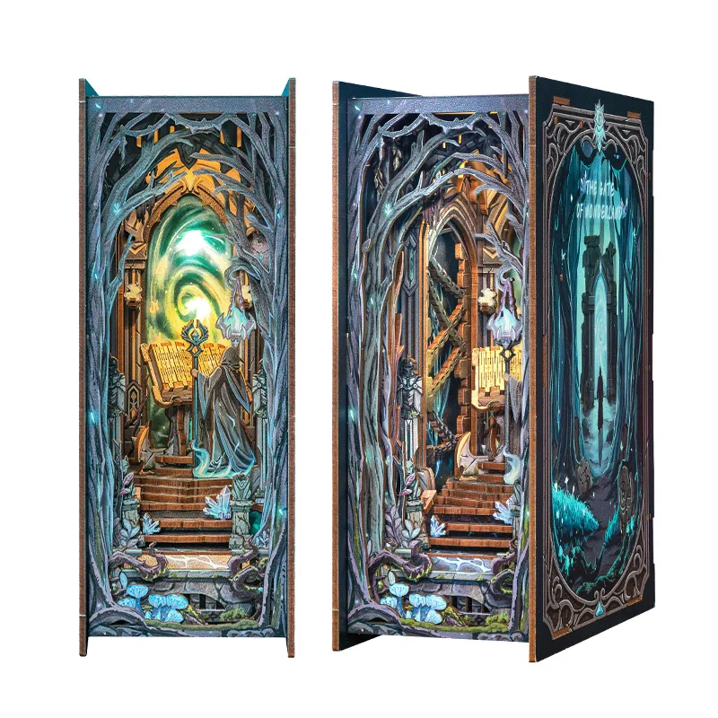 CUTEBEE Book Nook Kit DIY 3D-Holzpuzzle Tor des Wunderlandes Fantasy Kreative Miniatur-Puppenhaus-Bausätze für Erwachsene Teenager