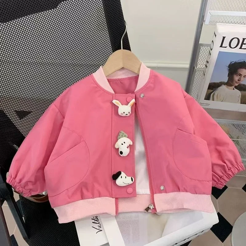 

Girls Coat Spring and Autumn Style 2025 New Arrival Girls BoBy Baseball Jacket Casual Top Children's Fashion Jacket