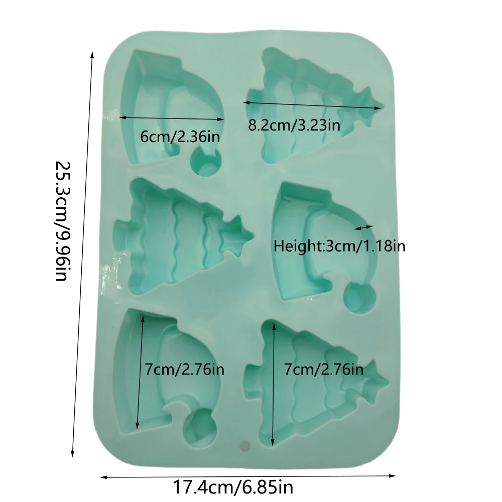 6 Hole Tree Shape Silicone Cake Mold DIY Chocolate Mousse Dessert Candy Pudding Jelly Biscuit Cookies Soap Kitchen Baking Mould