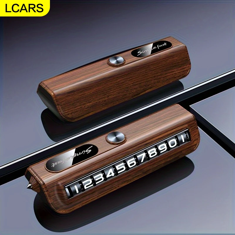 Lcars Temporary Parking Mobile Phone Number Plate for Cars, Car Decoration, Vehicle Emergency Number Plate, In-Car Number Display