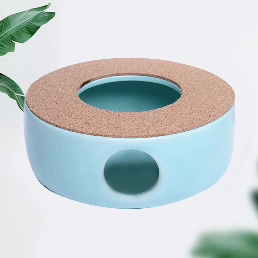 

1pc Ceramic Tea Warmer Blue For Home Office Cafe Use Holder Tea Heater Milk Warmer Stand Kitchen Bar Accessory