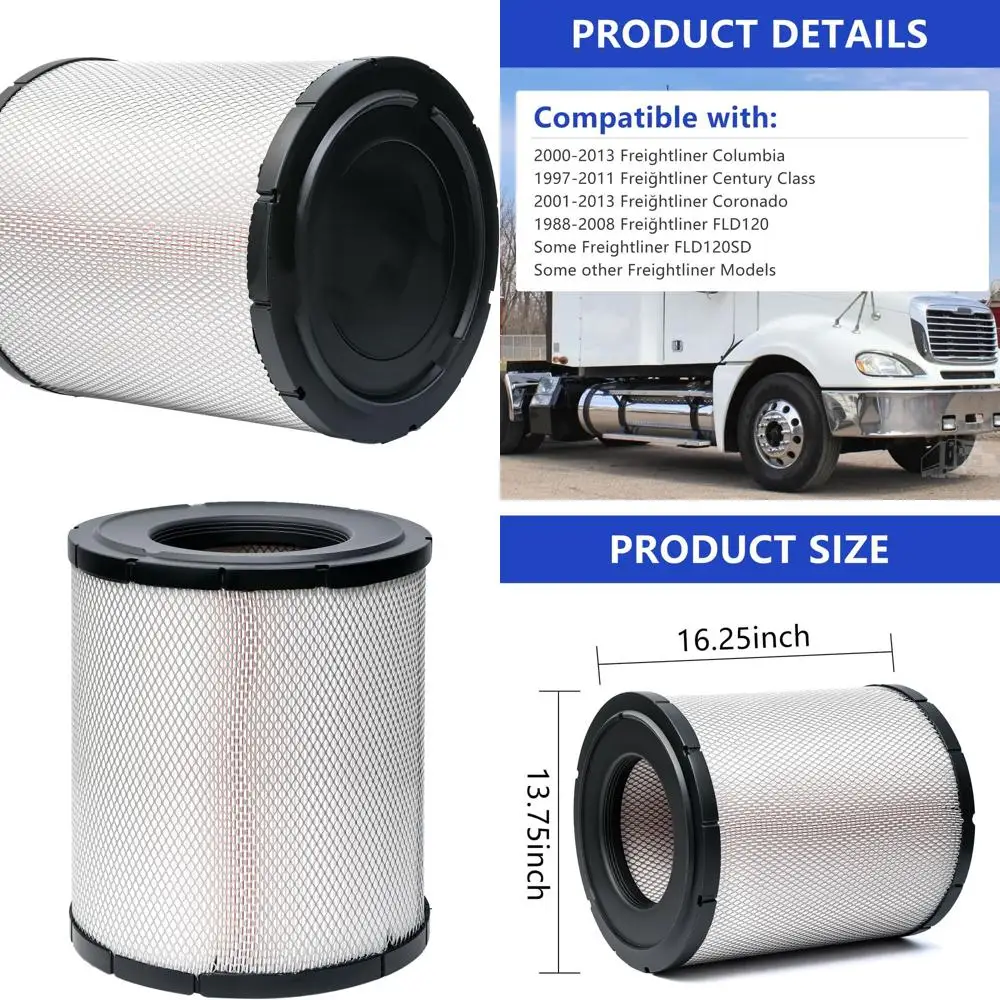 

Engine Air Filter - Fits Various Truck Models, Replaces Multiple Part Numbers