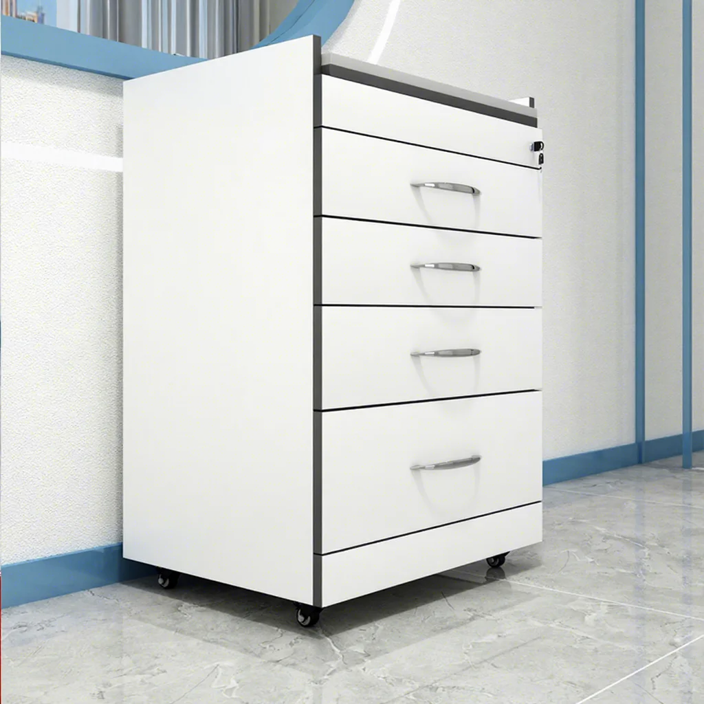 Mobile Dental Cabinet with 5 Drawers, Nanocrystalline Stainless Steel Side Plate, Clinic Dental Storage Furniture