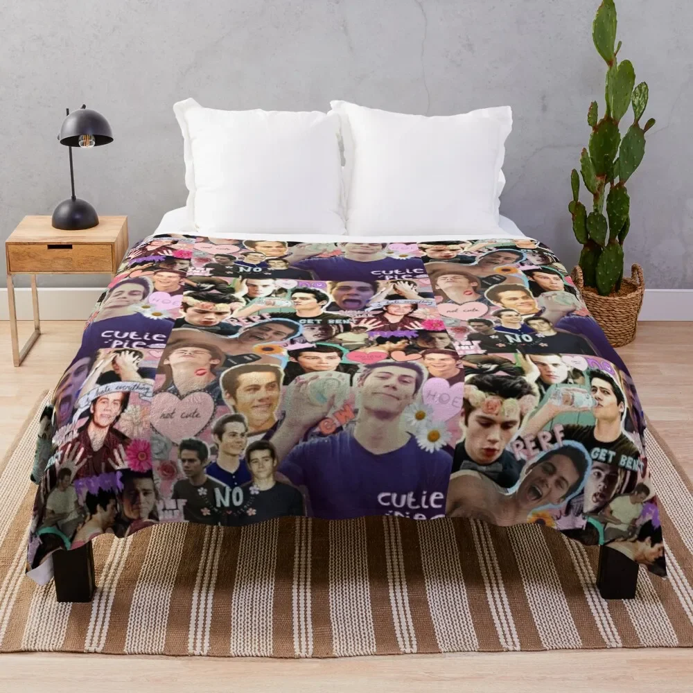 Dylan O’Brien collage Throw Blanket Camping Bed Fashionable Blankets