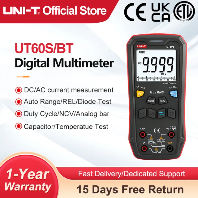 UNI-T UT60S UT60BT Cyfrowy Multimetr Smart True RMS 1000V AC DC Tester Napięcia Amperomierz Elektryczny Multimetr