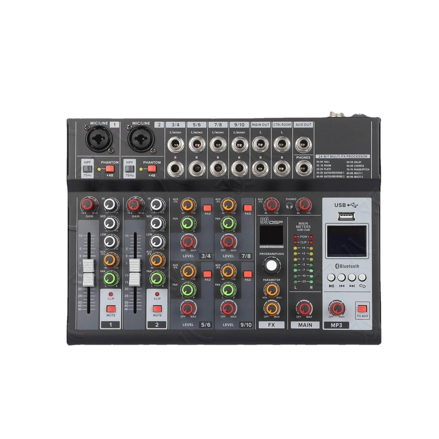 Multifunctional small live broadcast professional mixer suitable for wedding stage performances Home KTV outdoor AUO1010
