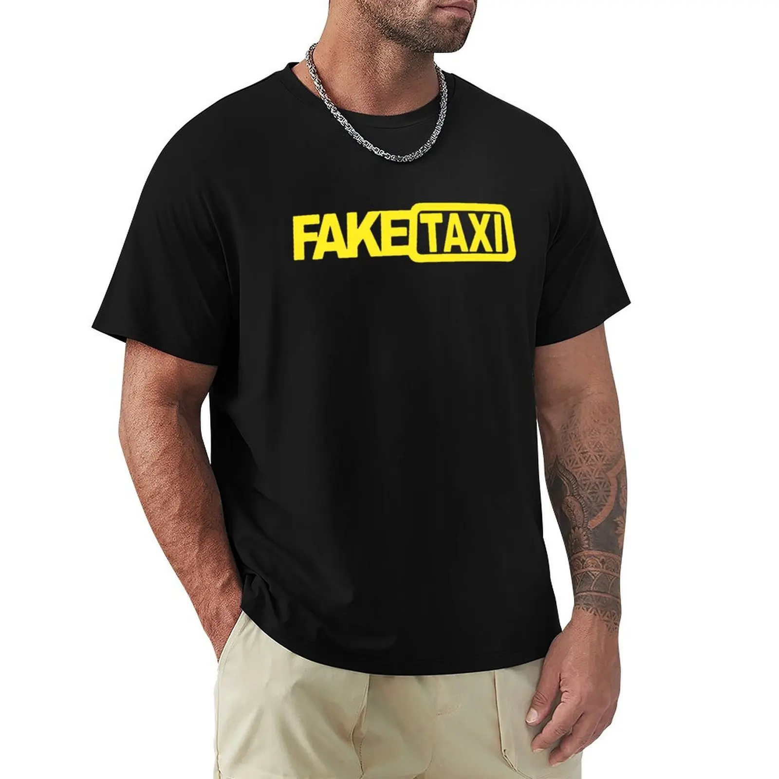 Fake taxi T-Shirt sports fans oversized tops anime shirts men