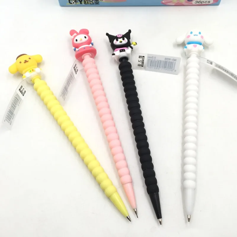 Imagem -06 - Sanrio Lápis Mecânico para Estudantes Kuromi Kawaii Desenhos Animados Criativos Modelagem de Silicone Bonito Caneta de Escrita 12 Pcs 36 Pcs