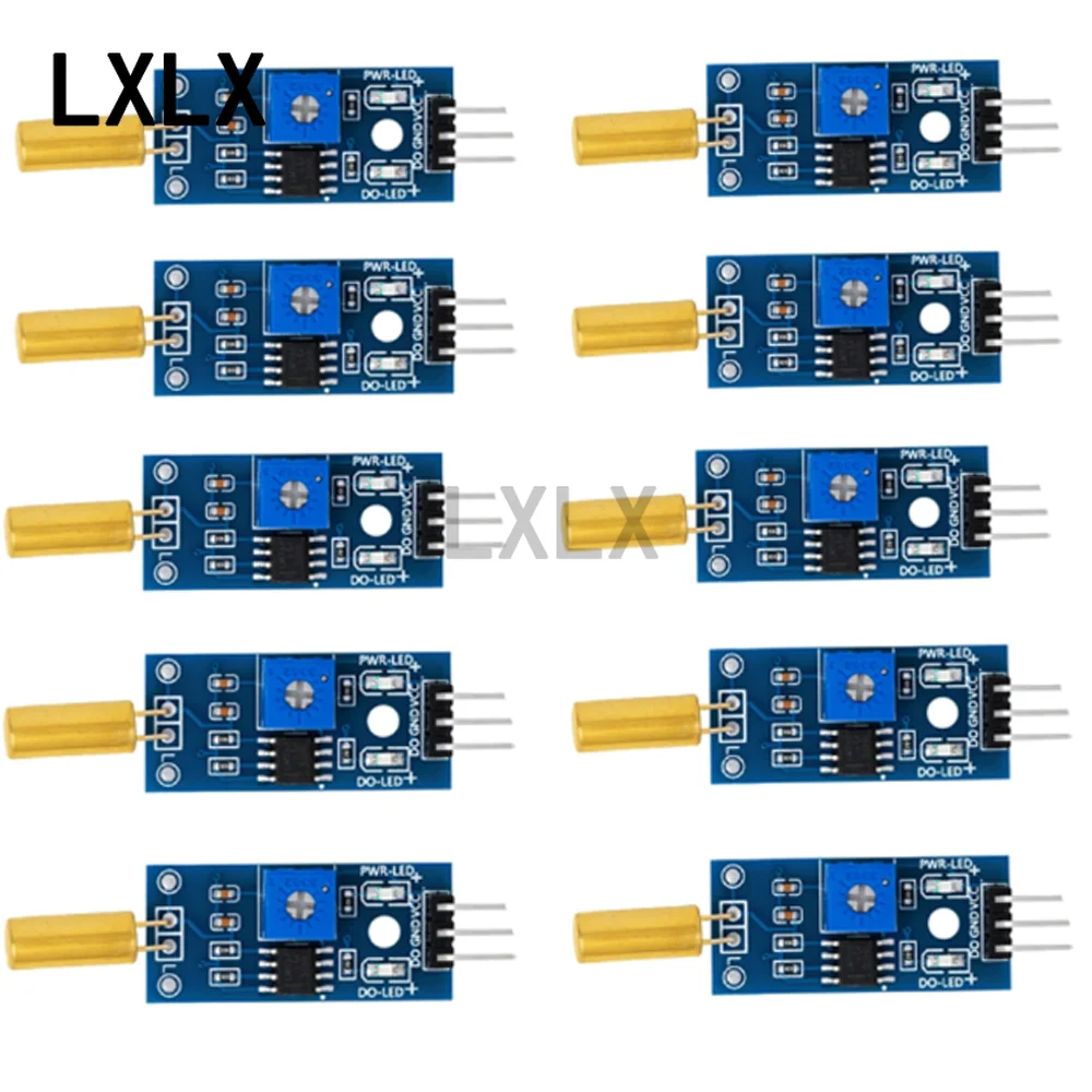 LXLX1 10pcs Gold SW-520D Angle Sensor Module Ball Switch Vibration Switch Tilt Sensor Module