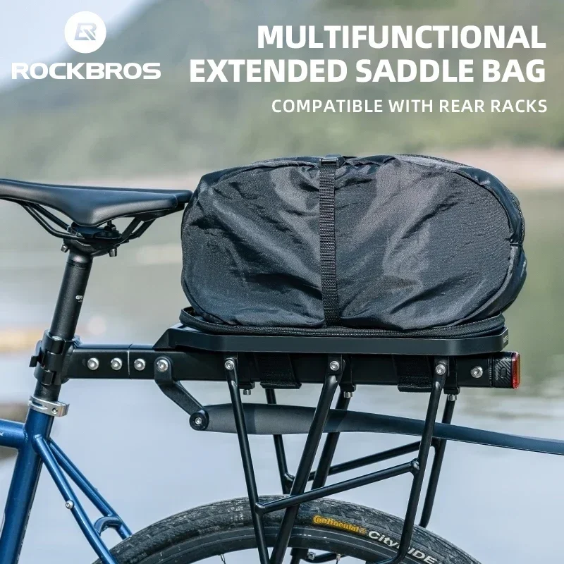 ROCKBROS Multifunctional Rear Seat Bag Universal Saddle Bag Back Rack 5L Capacity Seat Bag Expandable Cycling Luggage Trunk Bags