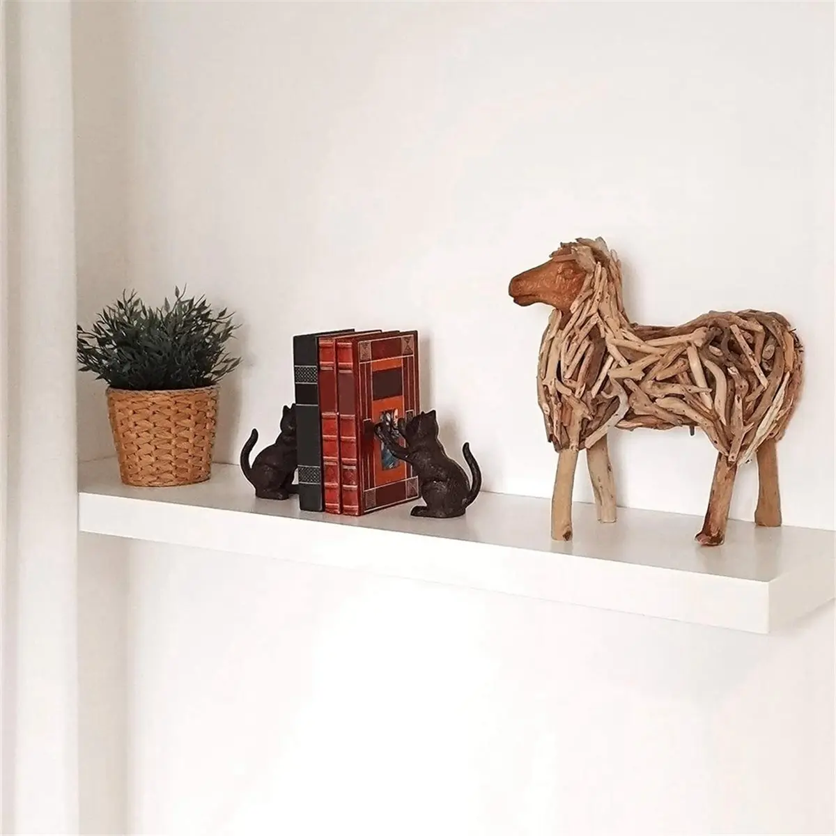 Multi-use Gear Cat Decorative Bookends,Book Ends to Hold Books Heavy Duty for Desk,Vintage Black Home Decor, Shelf Decoration