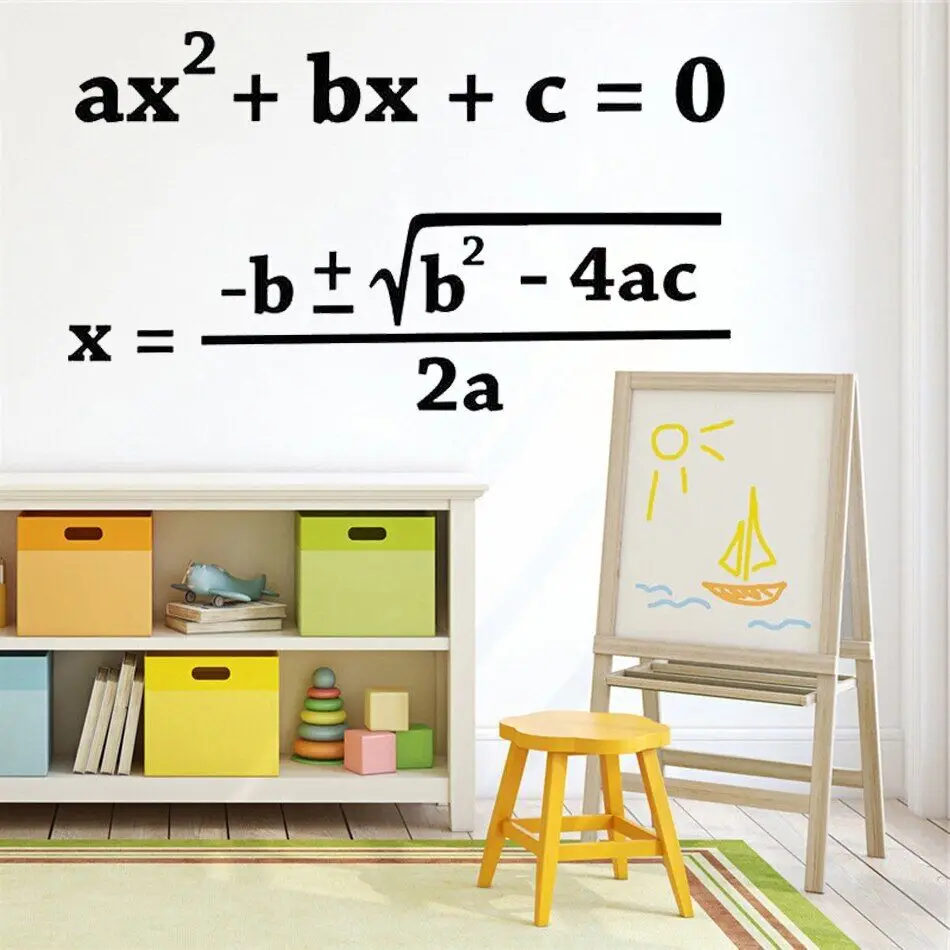 Quadratic Formula Math Vinyl Wall Stickers for Teacher Education Students Classroom School Living Wallpaper Decals Decor DW10227