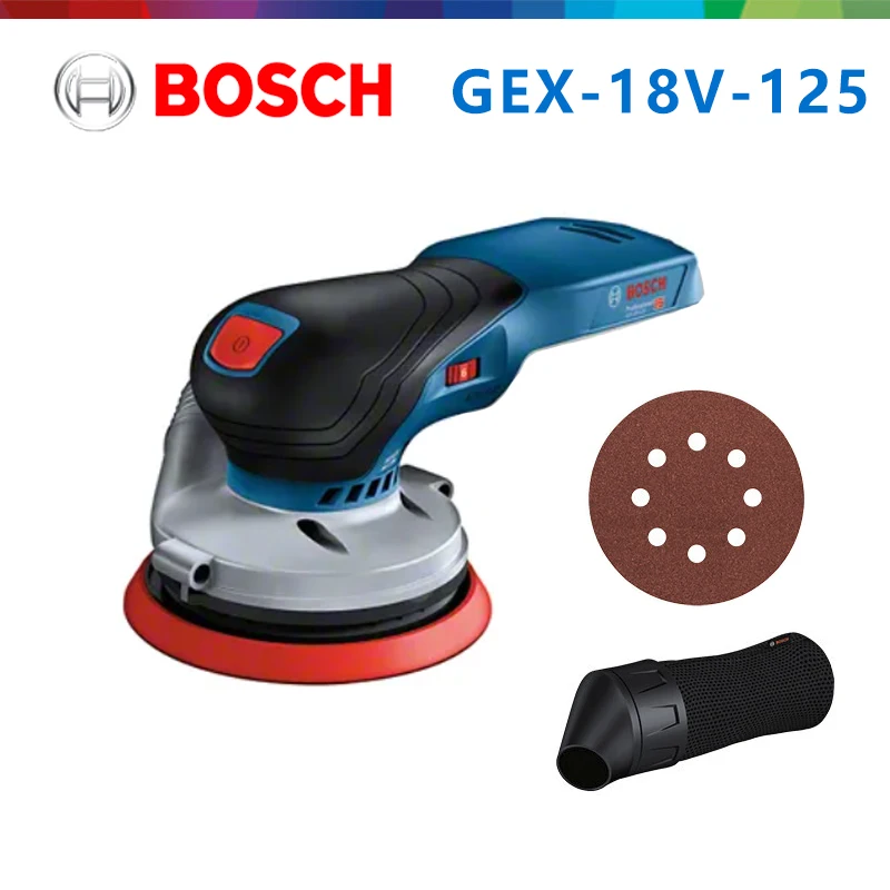 Bosch GEX 18V‑125 18V Brushless Eccentric Sander 125mm Sanding Disc 6000‑10000RPM Efficient Dust‑Collecting Orbital