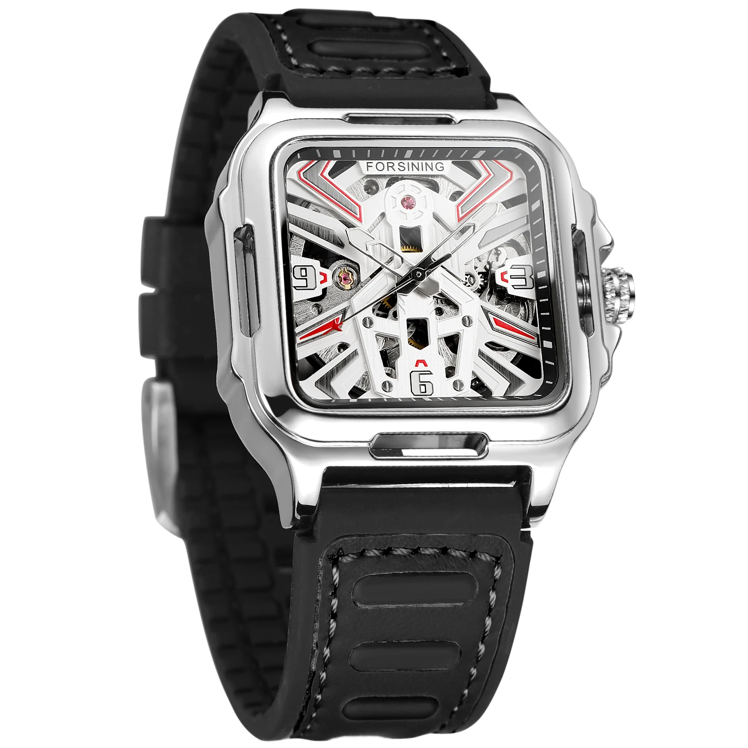 forsining 446C Waterproof watch for men's Skeleton Luxury Transparent automatic Mechanical Male Wrist Watches relogio masculino