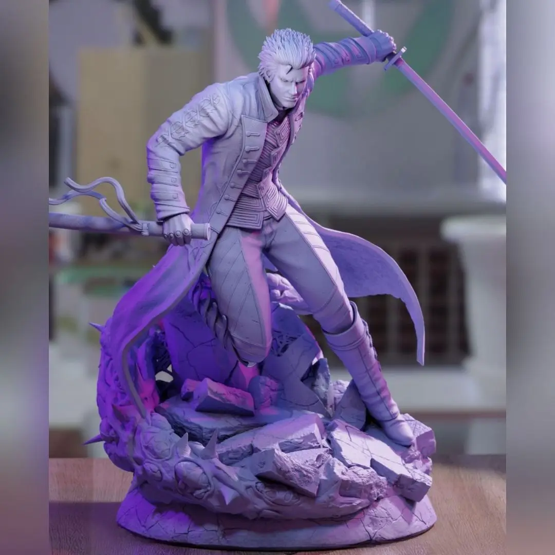 10/12/15/18/21/24cm Vergil 3D Printed White Mold Statue (Unpainted Plain Mold) Resin Blank Sculpture Figurine Model Gift