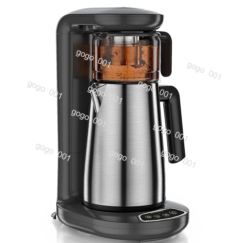 

"Dual Chamber Samovar Kettle - Electric Tea & Coffee Maker for American Drip Brewing with Milk Warmer"