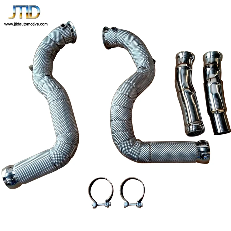 

High Flow Catless Exhaust Downpipes for Mercedes Benz AMG GT SS304 Stainless Steel With Heat Performance Catless Exhaust System