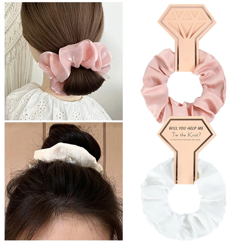 12/6Pcs Bridesmaids Gifts Bachelorette Hen Party Satin Hair Ties Heart Sunglasses Wedding Team Bride To Be Party Decor Souvenir
