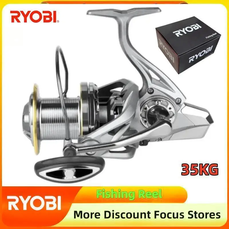 

RYOBI All Metal Long Wheel Fishing Reel 10000-14000 Series Long Cast Spinning Reel 18+1BB Bearing, Maximum Resistance 45KG