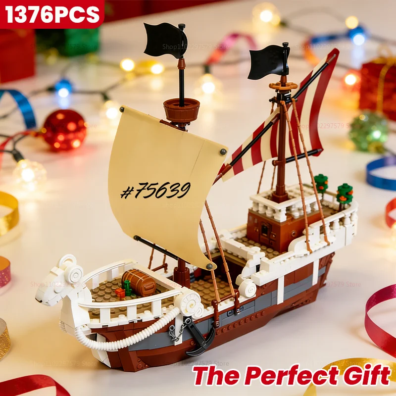 1376 pièces Ensemble de blocs de construction pour bateau d'aventure Modèle de difficulté élevée Kit de bricolage pour enfants et adultes Décoration intérieure Cadeaux Jouet créatif STEM pour enfants