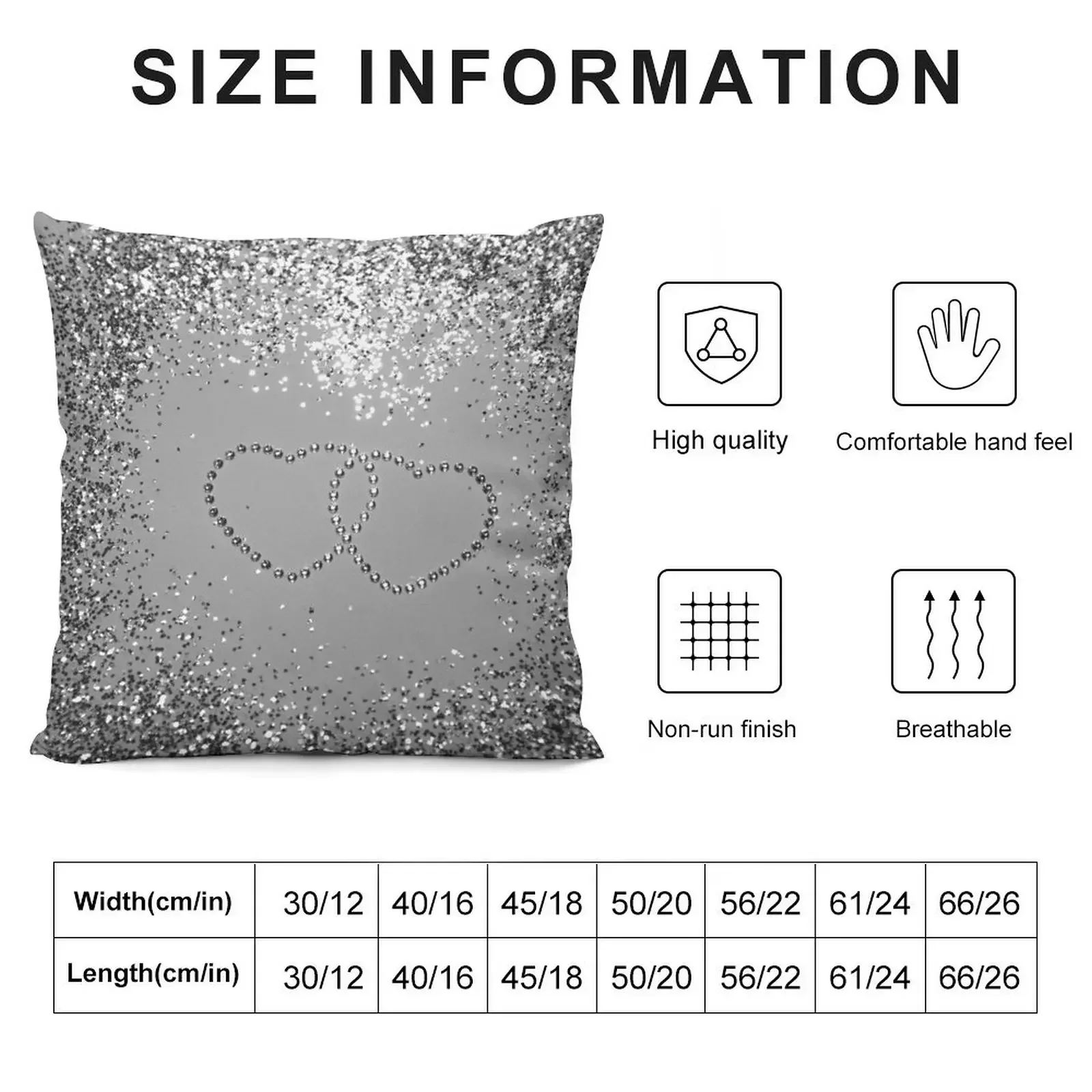 In Love Sparkling Glitter Hearts #3 (Faux Glitter) #silver #decor #art Throw Pillow autumn pillowcase Couch Pillows pillow