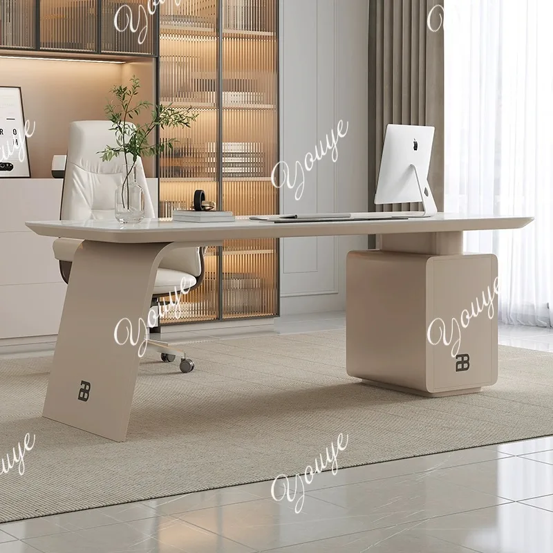 SX Modern Light Luxury Desk Home Study Solid Wood Computer Writing Desk Simple Modern Boss Desk