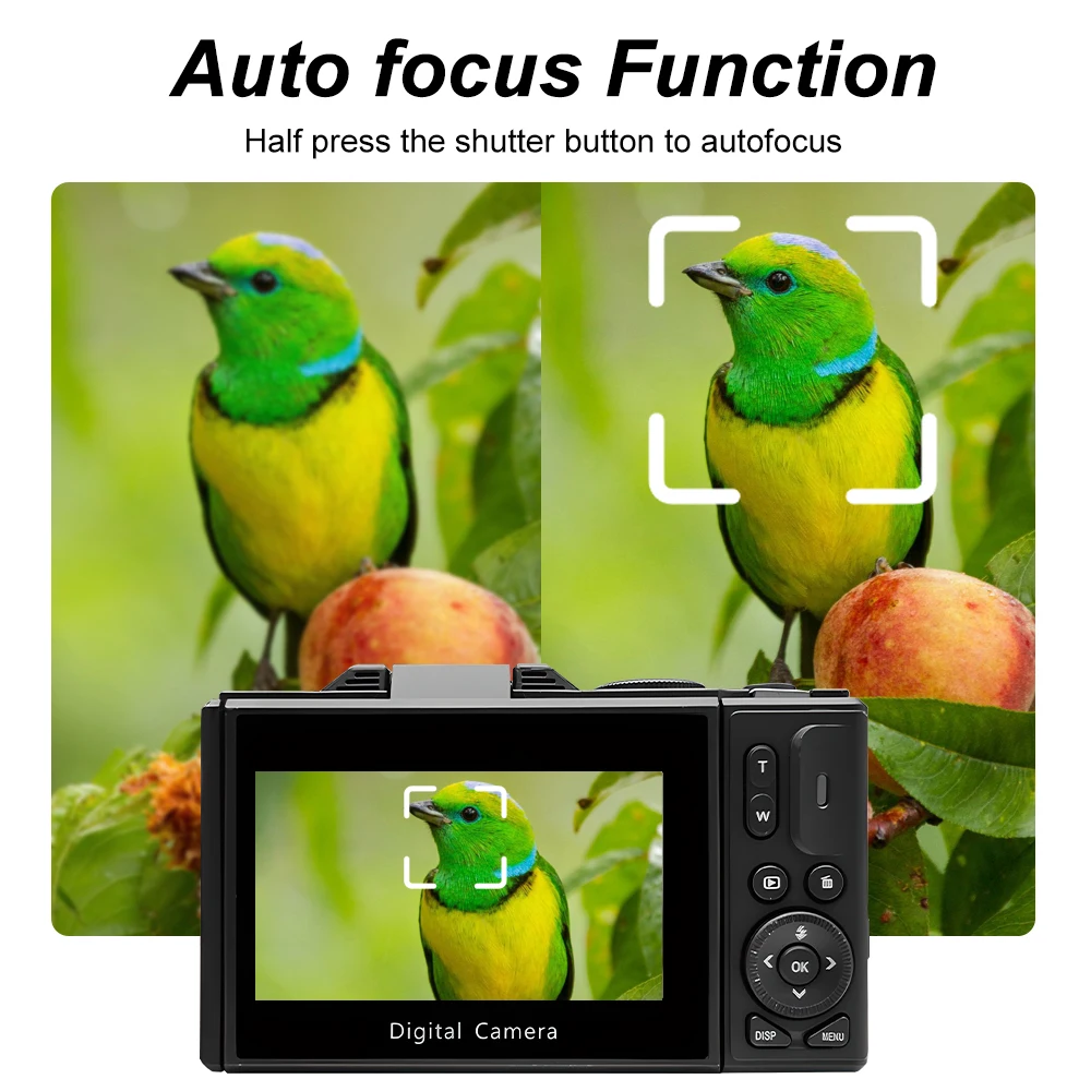 Nuova fotocamera per principianti Flip screen da 3 pollici WIFI Beauty Fotocamera digitale ad alta definizione con registrazione 5K da 75 Megapixel e zoom 18x