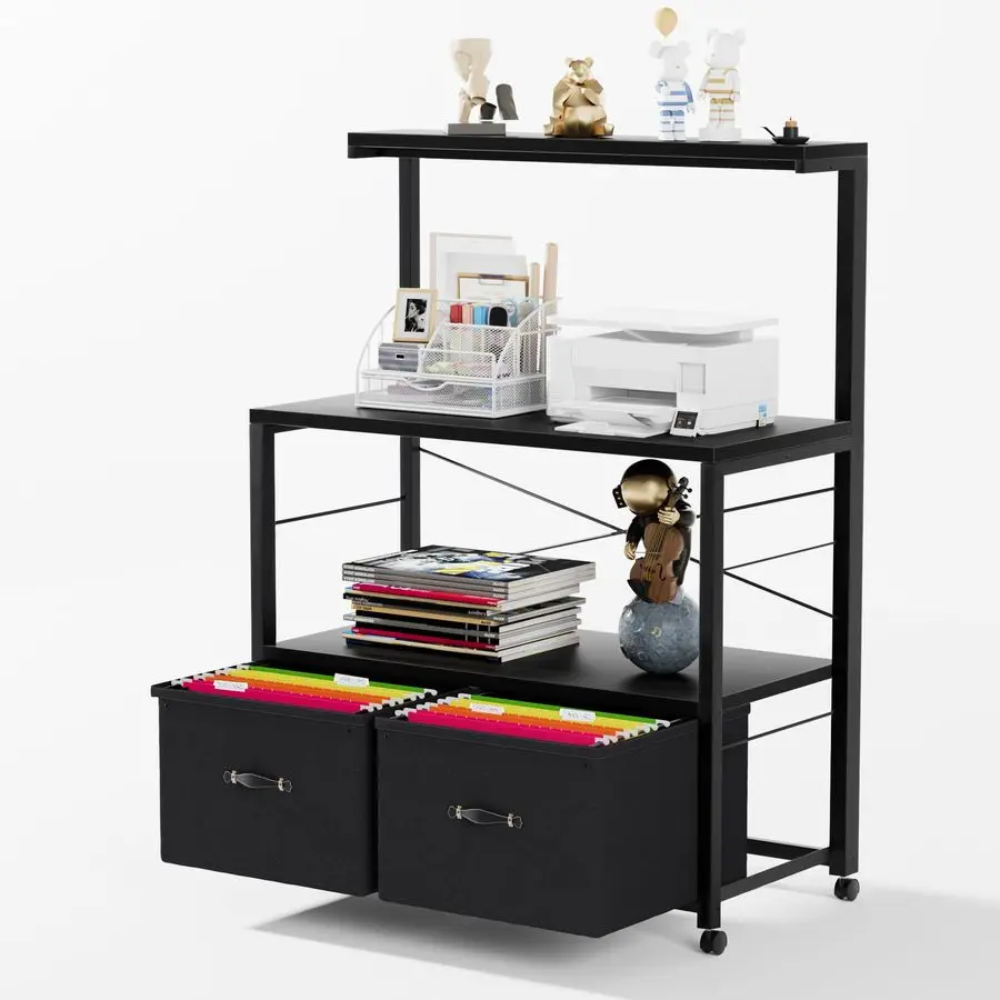 

Mobile Filing Cabinet on Lockable Wheels,Under Desk Organizer with Hanging File Folder Organizer,Beside Under Desk for Office H