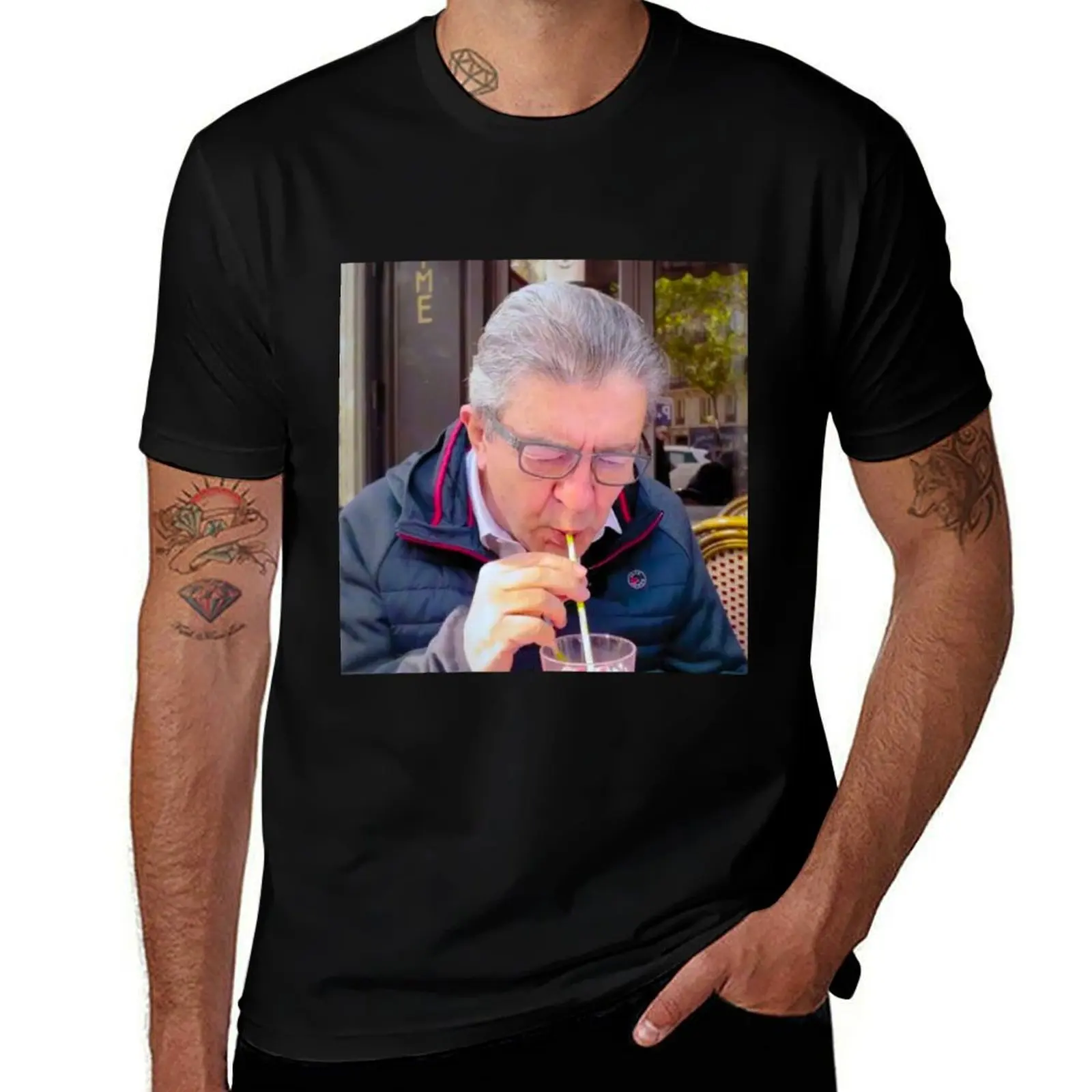 Jean-Luc Mélanchon drinking grenadine syrup T-Shirt affliction shirts kawaii clothes designer t shirt men