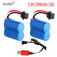 7.4v 700mAh 15C Li-ion battery SM-4P plug for H100 H102 H106 18350 7.4v Battery for JJRC S1 S2 S3 S4 S5 High Speed RC boat