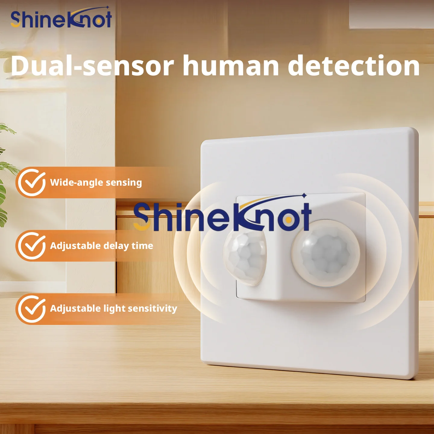 SHINEKNOT Dual Probe Human Infrared Sensing Switch 220v 86 Type Large Wide-Angle Intelligent Sensor With Eight Adjustable Levels