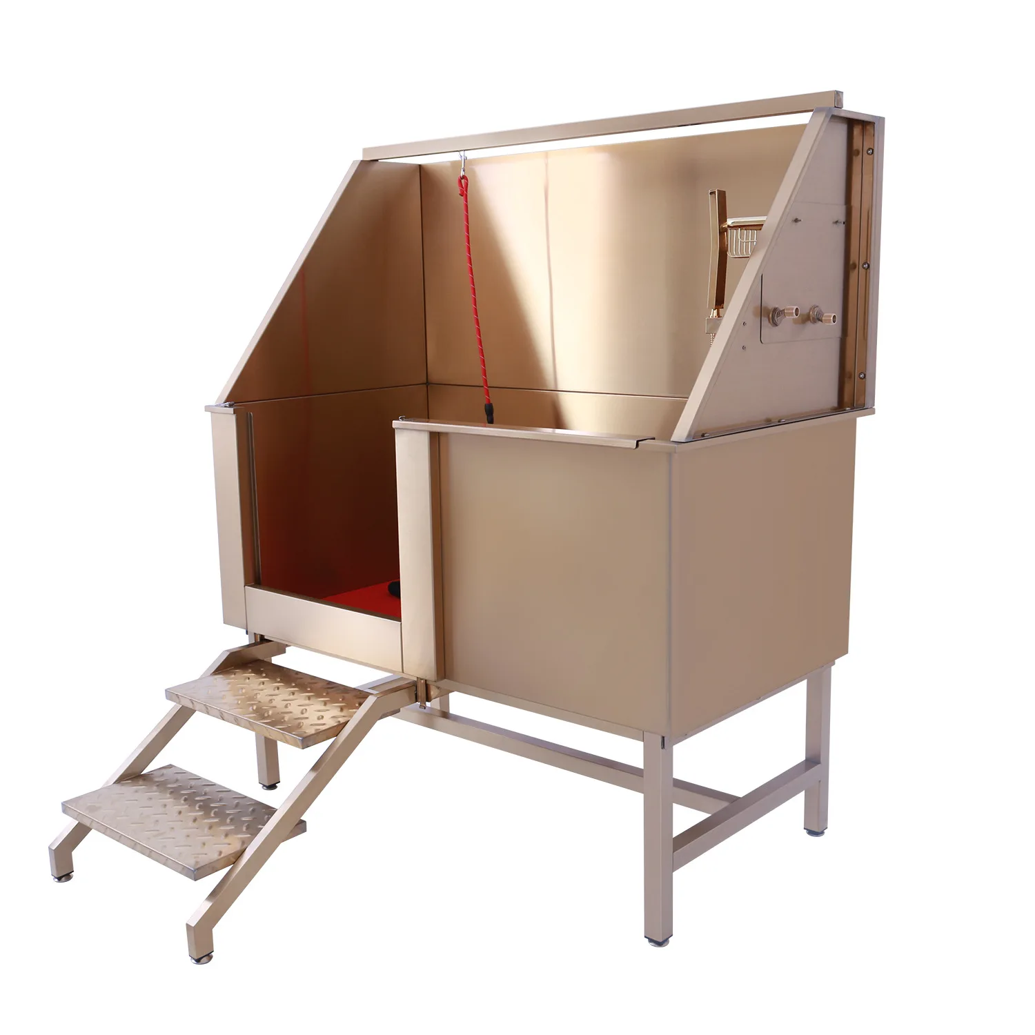 Stainless steel pet dog bathtub bathtub pet bathtub pet store special sliding door staircase