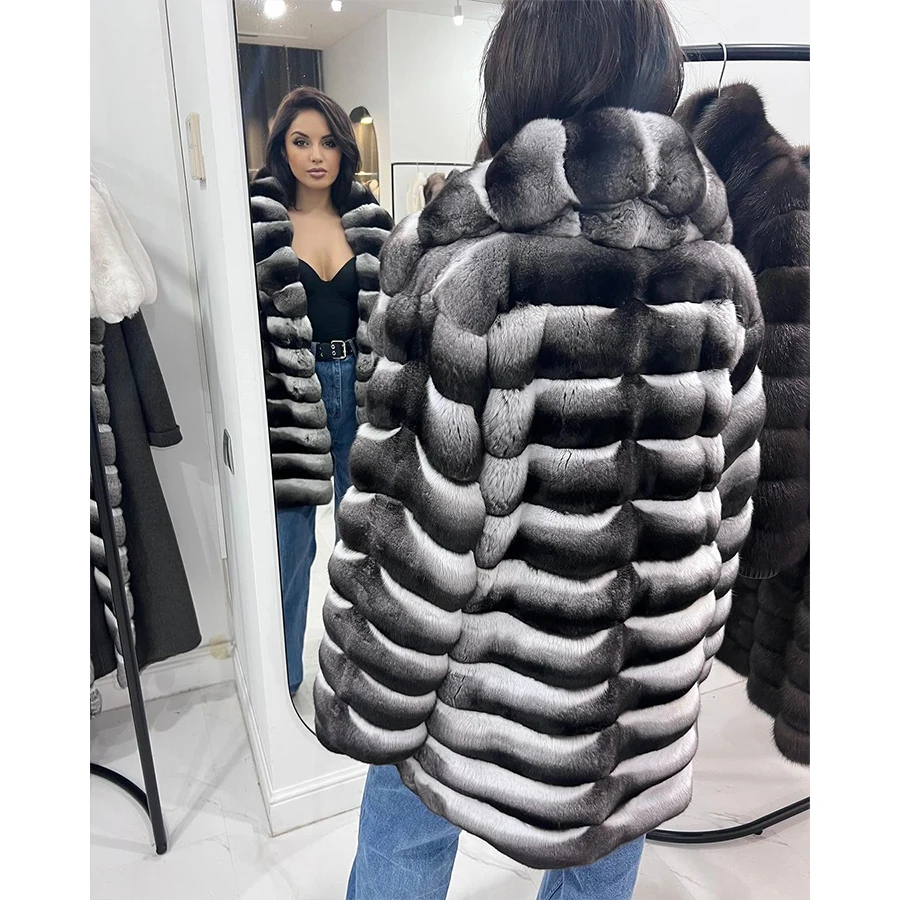 Women's Winter Fur Jacket Women Real Rex Rabbit Fur Coat Genuine Fur Coats For Women 2024