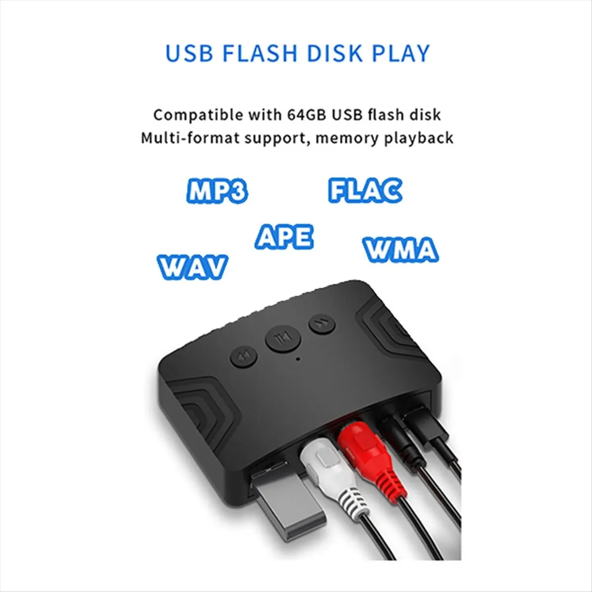 (A32M) Bluetooth 5.3 Audio Receiver 3.5mm AUX USB U-Disk Stereo Music Wireless Audio Adapter for TV Car Speaker Amplifier