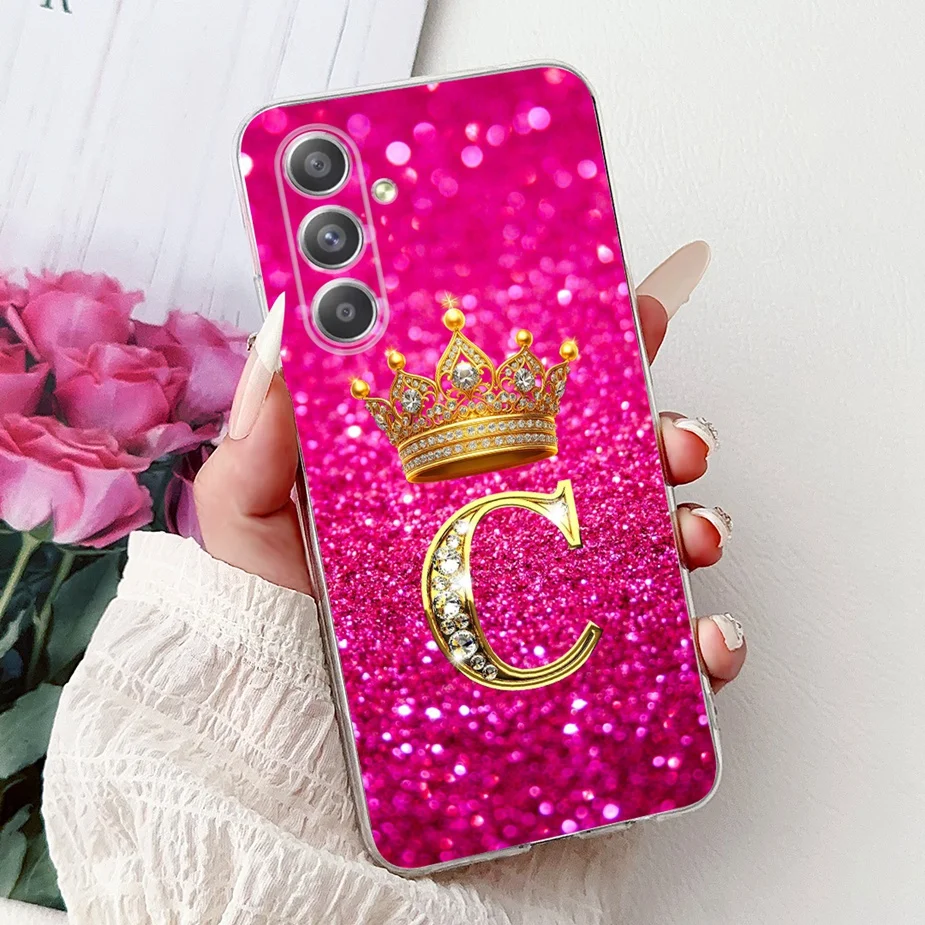 For Samsung Galaxy A55 5G Case SM-A556B Letters Cover Clear Silicone Phone Case For Samsung A15 A25 A35 A55 5G Soft Fundas Coque