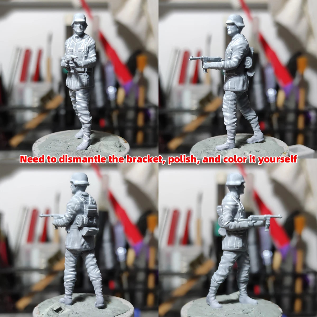 1/35 1/48 1/72 Miniatur-Modellbausatz Soldatenfiguren Diorama, Deutsche Soldaten und Zivilisten aus Kunstharz für Miniatur-Szenen – Detail 1