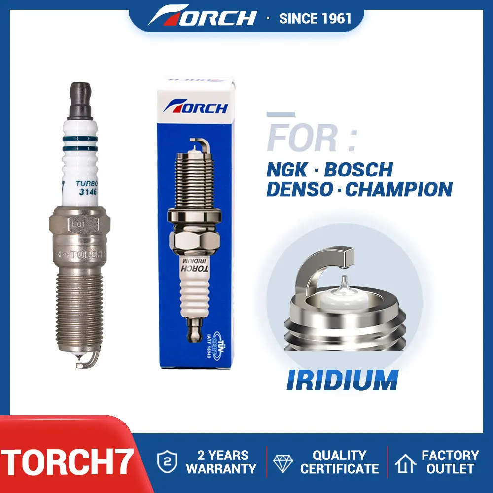 Automobile Iridium Spark Plug TORCH7 Candle for Torch QH6RTI-8 for ILTR6G8G LTR6AI-8 for Denso ITV20 CYFS12Y2 Engines Components