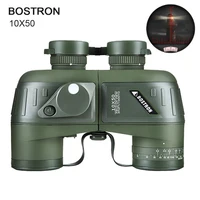 Binoculares militares marinos para adultos, telescopio impermeable con telémetro, brújula BAK4, Prisma HD, observación de aves para caza, 10x50