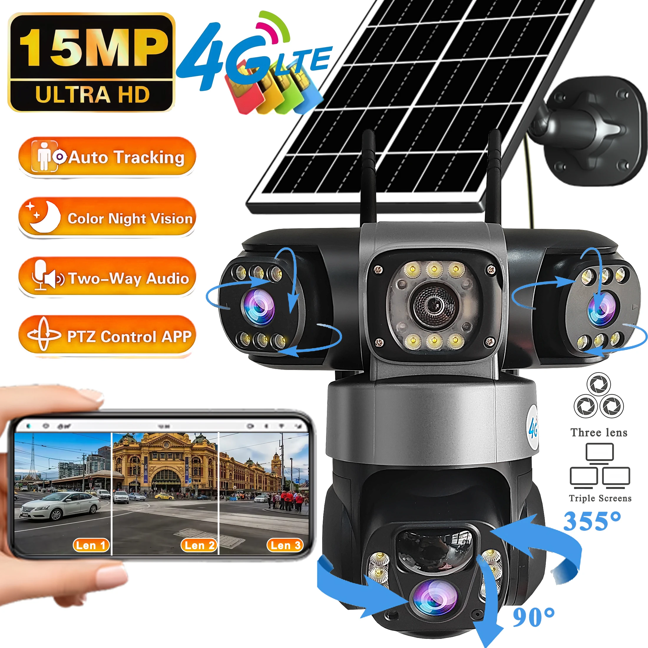 3 Lens 4G Solar Cam…