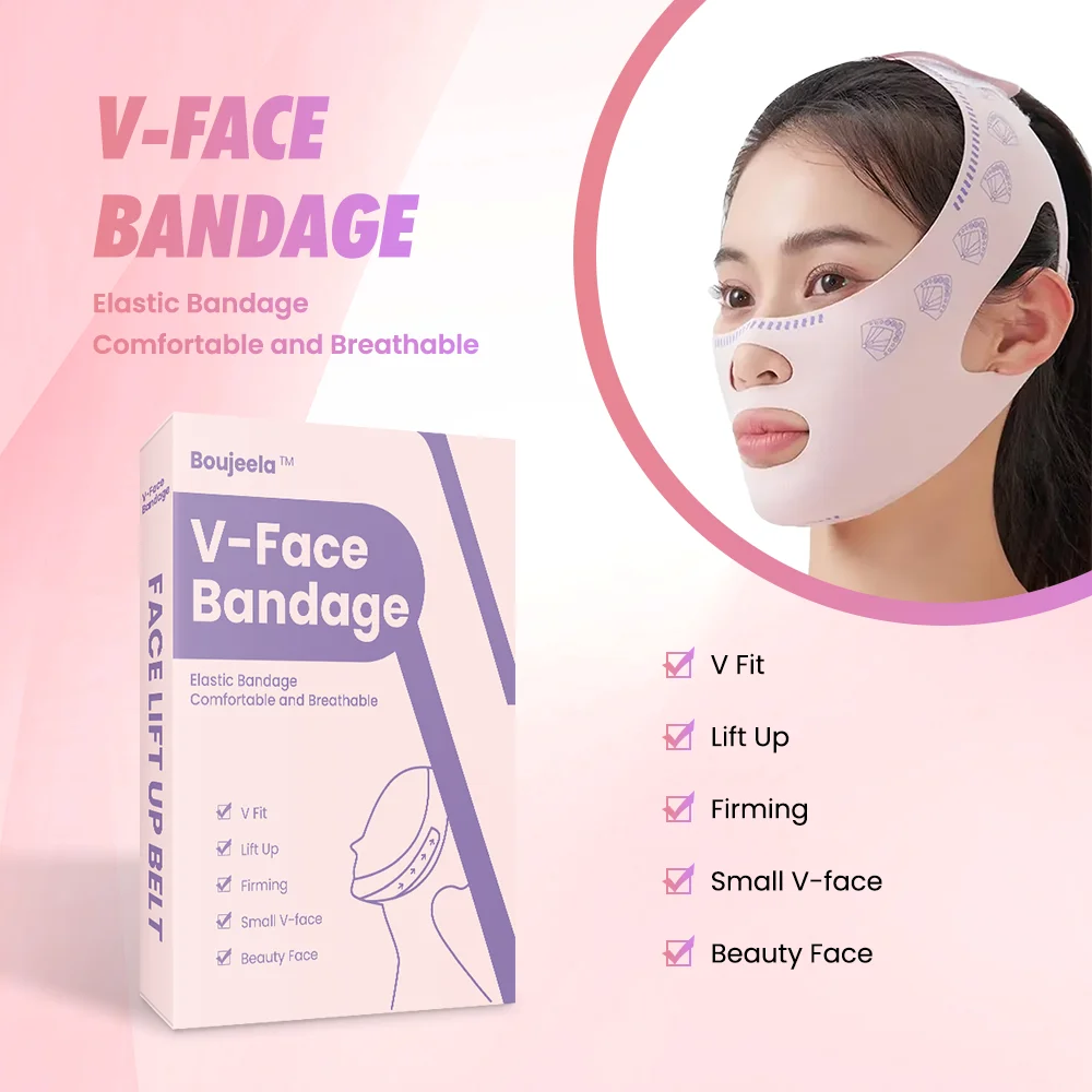 Boujeela Chin Cheek Slimming Bandage V Face Lifting Mask Face Lifting Anti Wrinkle Strap Band Sleeping Mask