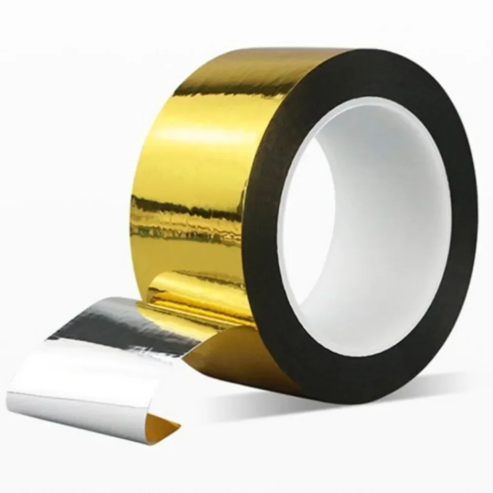 50M Glitter Slim Gold Silver Foil Washi Tapes Self-Adhesive Wrapping Shiny Wrapping Cookie Jars Packaging Tape Twist Tie Line