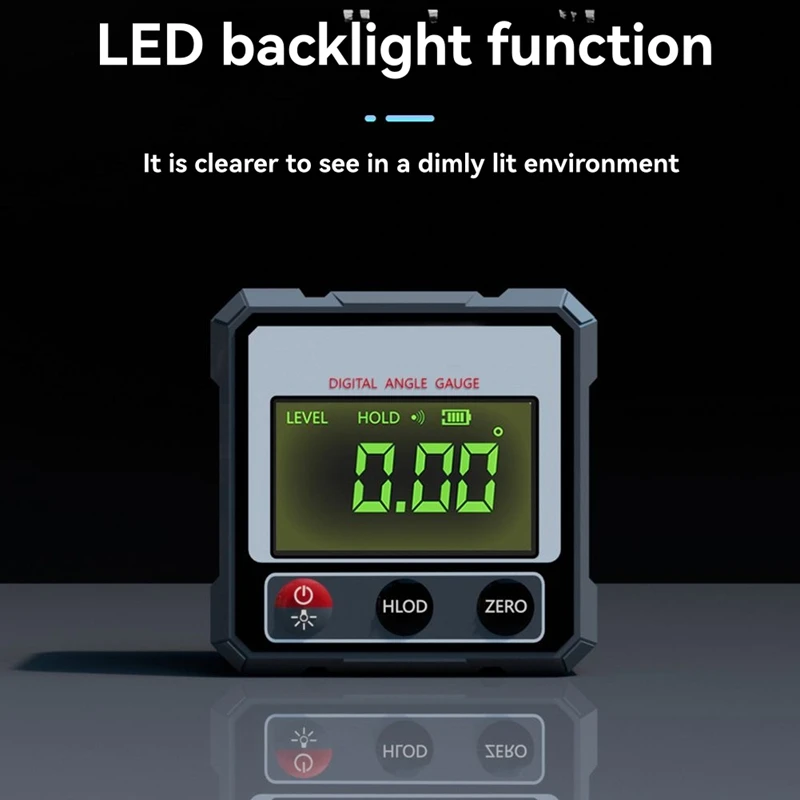 

Профессиональный лазерный уровень, цифровой транспортир, 4 направления, 90 градусов, инклинометр, инструмент для измерения угла на магнитной основе-ELEC